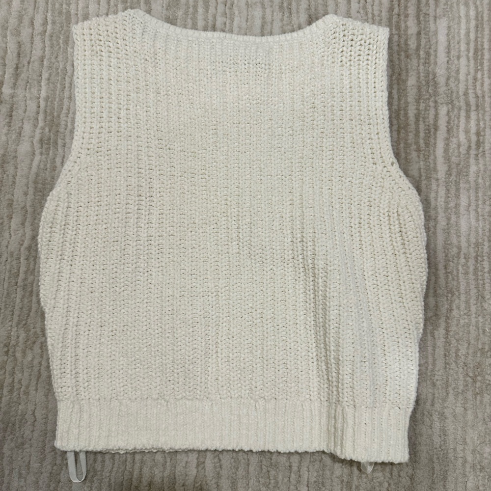 Cream Knit Sweater Vest